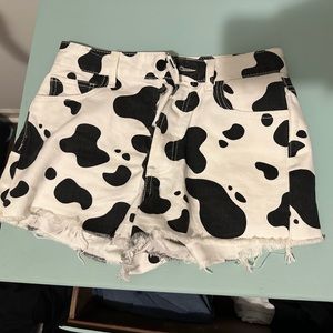 Cow print Jean shorts